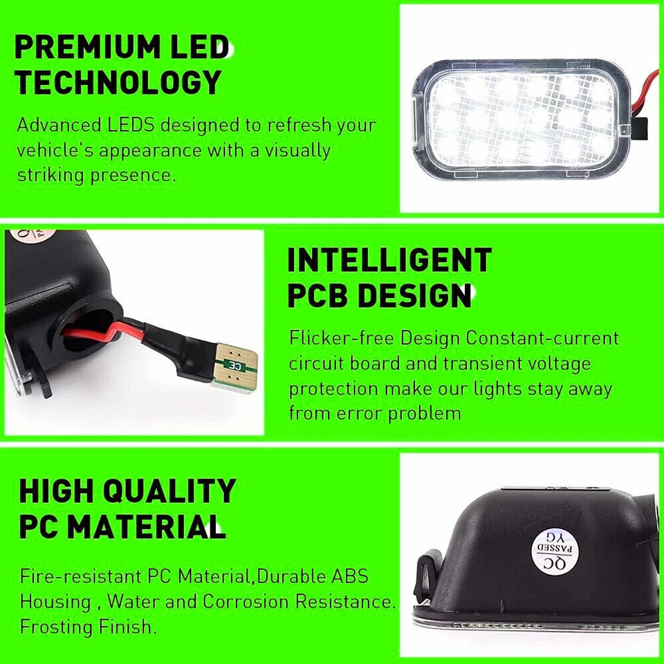 ✨Conjunto de luces LED de charco de espejo lateral para Cadillac Escalade EXT 2007-2014 base Foto 4 de 4