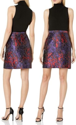 Anne Klein Animal Jacquard Pencil Skirt -- PHOENIX-TITIAN RED COMB Sz 16--$59.99