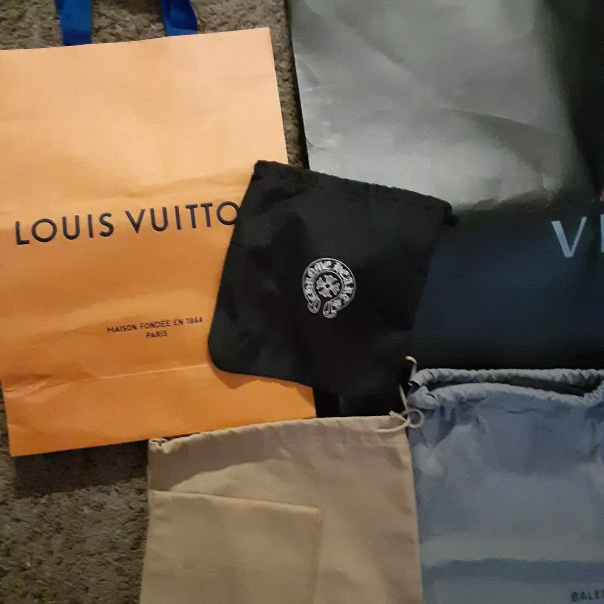 Lot Of 7 Designer Dust Bags High End,Gucci,Louis Vuitton,Versace,Balenciaga