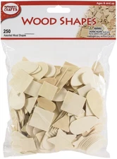 Pepperell Crafts Wood Shapes 250/Pkg-Assorted - WP20