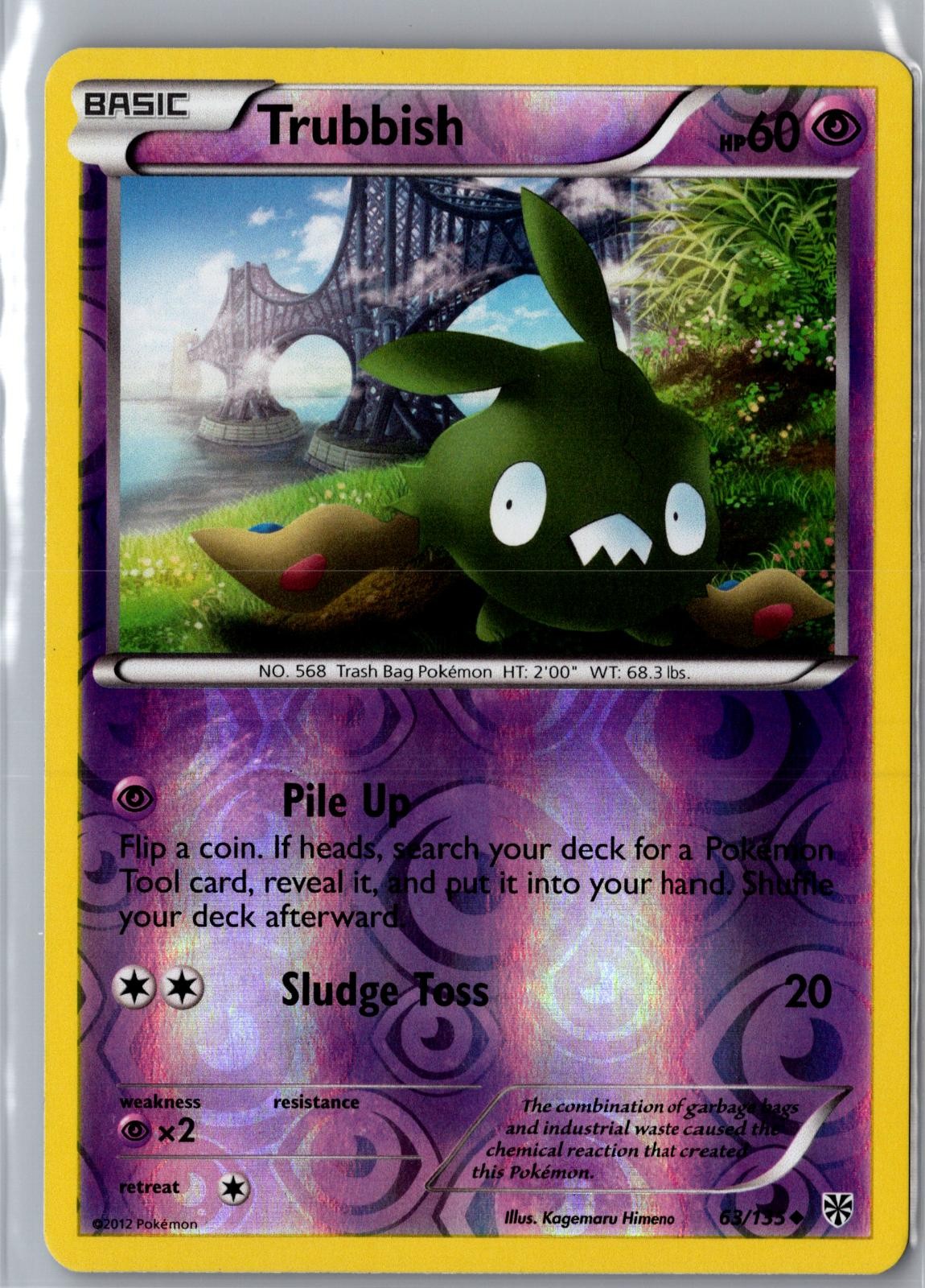 Trubbish 63/135 Uncommon Plasma Storm Pokemon Reverse Holo Near Mint