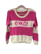 Juicy Couture Women's Sweater Size L Stretchy Fuzzy Soft Y2K Barbiecore Girlcore