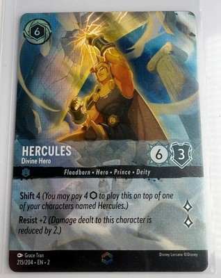 Hercules - Divine Hero (Enchanted) 215/204 Rise of the Floodborn Holo Mint