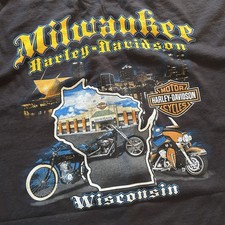 Harley Davidson Shirt Milwaukee Wisconsin State Eagle Flag 105 Years Size XXL a