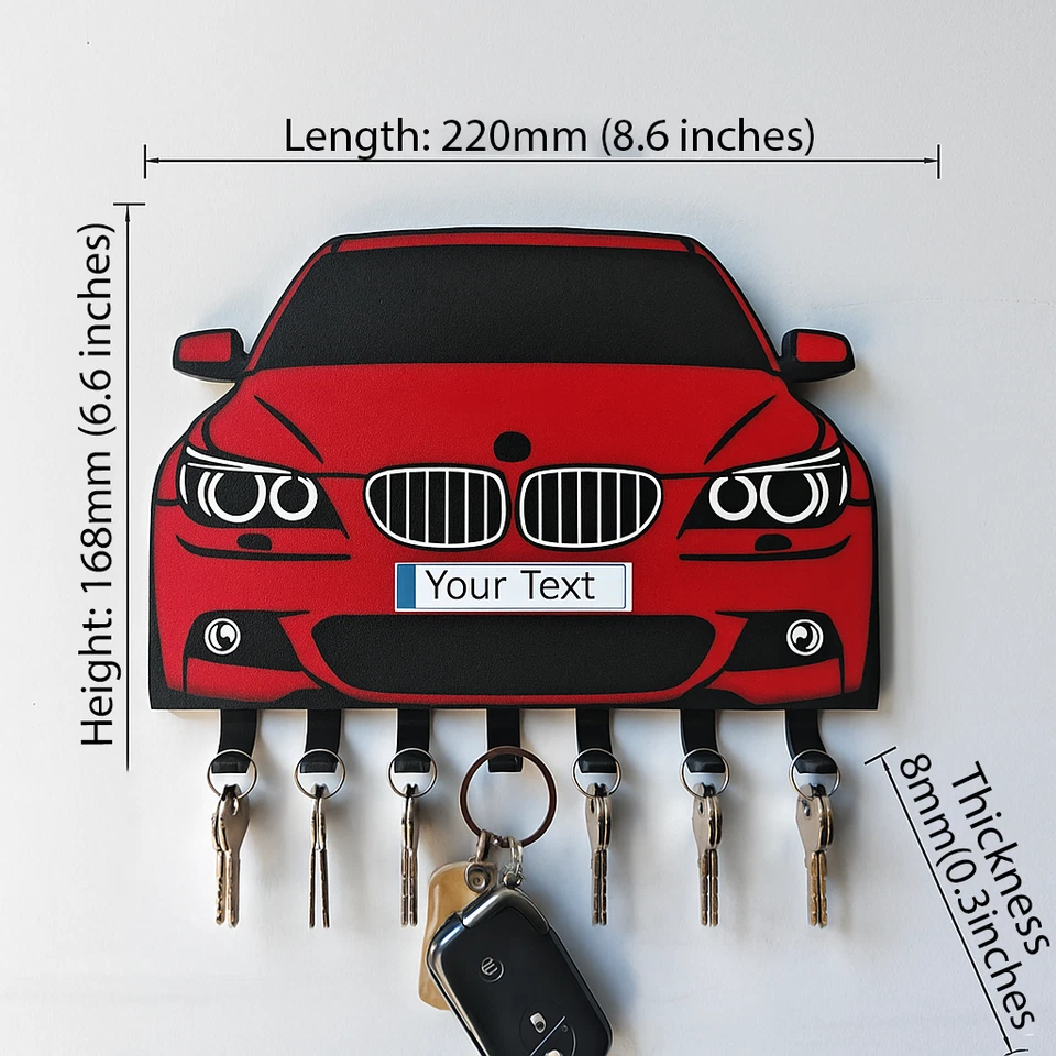 Soporte de pared para colgador de llaves BMW E60 M5 - Color personalizado - Organizador de llaves Foto 3 de 3