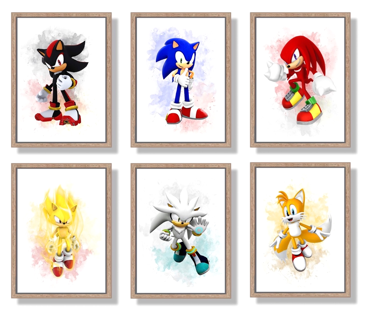 Sonic the Hedgehog Posters SET OF 6 Wall Art Birthday Gift A4 Prints  Unframed