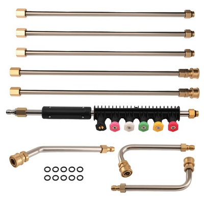 #ad 4000PSI Pressure Washer Extension Wand Replace Lance Gutter Cleaner w 6 Nozzles $27.35