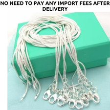 10PCS wholesale 925 sterling solid silver 1MM 16-30inch snake chain necklace