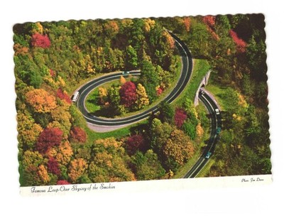 Famous loop over Skyway of the Smokies vintage postcard unposted