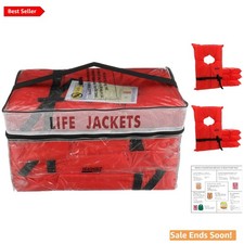 U.S. Coast Guard Type II Life Vests - 4-Pack in Bright Orange for Adults