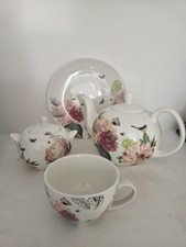 Bella Fine China floral, butterfly, bee and bird teaset for one set