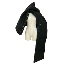 Rick Owens Asymmetric Leather Jacket Black Si...