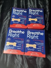 4 BOXES - Breathe Right Extra Strength 26 Strips Tan (Exp 9/2029)