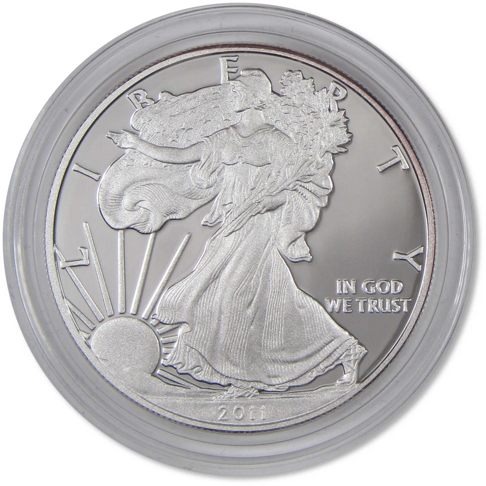 Moneda de 1 dólar W American Silver Eagle Choice Proof 2011 certificado de autenticidad OGP Foto 2 de 3
