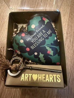 Demdaco Dear Friend Christmas Art Heart & Key NIB