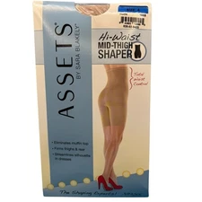 ASSETS by Sara Blakely SPANX Brand Nude Hi-Waist Mid Thigh Shaper Size 4