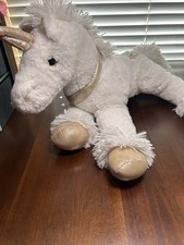 Dan Dee White Unicorn Plush Gold Horn Hooves Stars 23  Stuffed Animal 2017