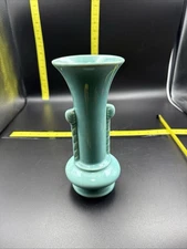 🌿 Vintage USA Turquoise Art Pottery Vase – Mid-Century Modern – 8.6” Tall