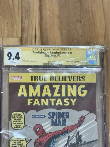 Marvel True Believers: Amazing Fantasy #1 CGC 9.4 Signed Stan Lee Spider-Man