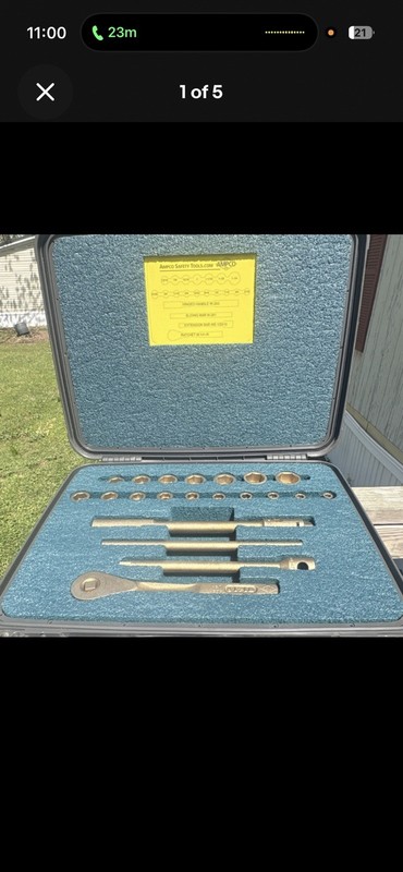 AMPCO NON-SPARKING TOOL SET 17 PC 1/2 INCH DRIVE MADE IN USA
