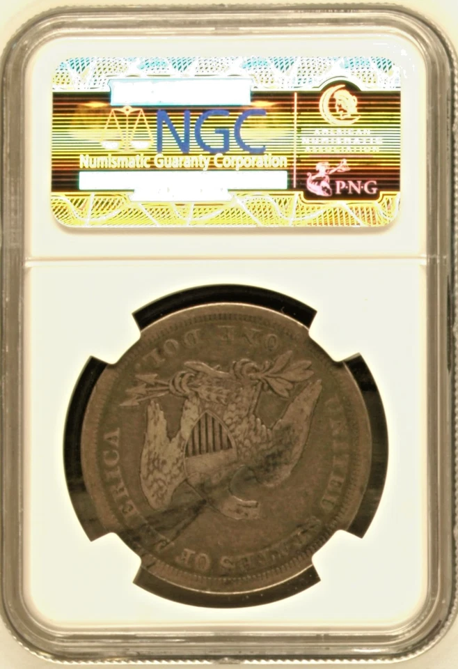 1843 Seated Liberty Silver Dollar NGC F12 Philadelphia Mint Low Mintage Coin USA - Image 2 of 4