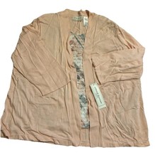 NWT Alfred Dunner Women  s Pink Cardigan With Patterned Top - Size 3X