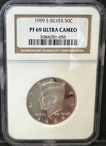 1999-S Silver 90% PF69 Ultra Cameo NGC Kennedy Half Dollar Proof Coin