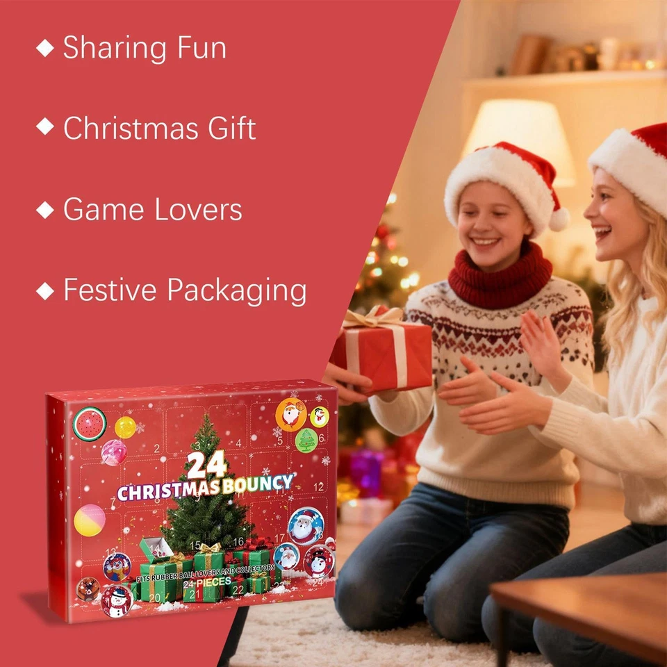 Bolas hinchables Navidad Adviento 2025 Niños Pelota Juguetes 24 Días Vacaciones Genial Foto 3 de 4