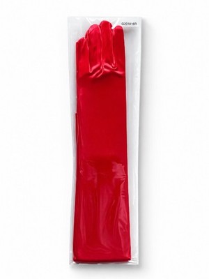 Top Quality 23'' Red Long Satin Bridal Wedding Halloween Costume Opera Gloves