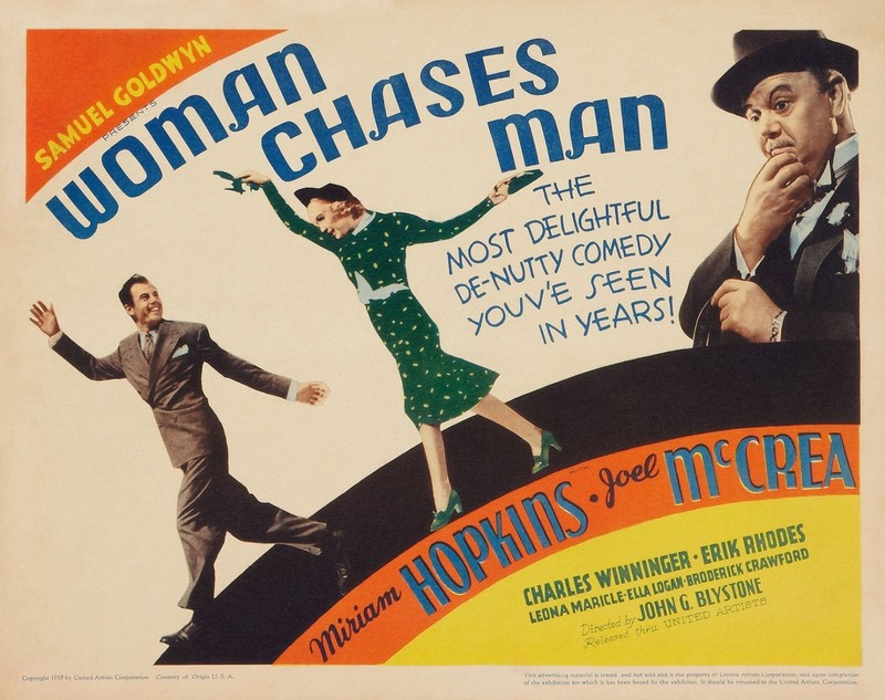 RARE 16mm Feature: WOMAN CHASES MAN (MIRIAM HOPKINS--JOEL McCREA) LONGER VERSION