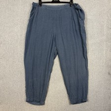 Seasalt Trousers Womens Size 20 Uk Trengwaiton Trouser Linen Blend Blue