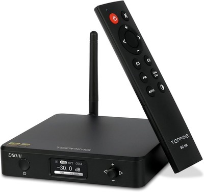 Topping D50 III DAC Preamplifier - LDAC Bluetooth 5.1 Dual ES9039Q2M BLACK 