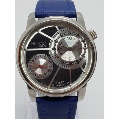Armitron Steel men's watch. Silver multi function face. 20/4183  Working watch