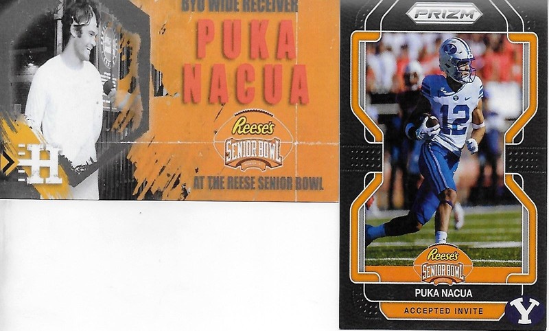 (2) 2023 SENIOR BOWL BYU TIGERS PUKA NACUA LOS ANGELES RAMS ROOKIE LOT