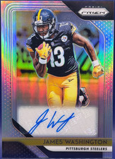 2018 Panini Prizm James Washington Rookie AUTO RC #RA-JW Silver Prizm Steelers