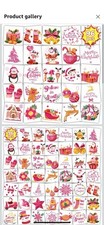 6 Packs Konsait Pink Christmas Tattoos   96 Pcs Each, Santa Snowflake Reindeer
