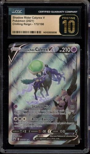 Pokemon Shadow Rider Calyrex V Chilling Reign Full Alt Art #172 CGC 10 Pristine