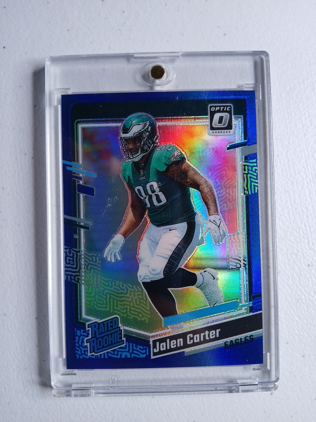 2023 Panini Donruss Optic Rated Blue Prizm /199 Jalen Carter #281 Rookie RC