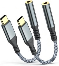 USB C to 3.5mm Audio Headphone Adapte 2 Pack , USB C To Aux Adapter Type C Hi-Fi