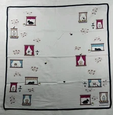 Burberry Cotton Scarf Scarves Headband Pink Dog Pattern 19"×19"