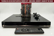 Toshiba HD-A20 HD DVD Player & 9 Movies LOT - Working w/ Remote & Cable!