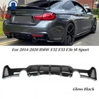 Gloss Black Rear Bumper Diffuser For 2014-2020 BMW F32 F33 F36 4 Series M Sport