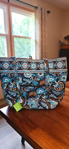 Vera Bradley Vera Tote Java Blue 2006 NWT Retired Pattern 10096-010