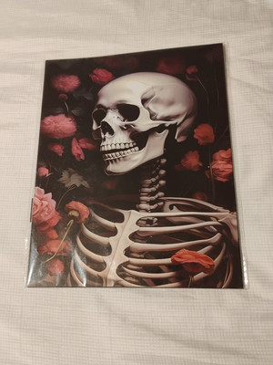 12pc Gothic Skeleton, Floral, And Raven Wall Art  Set (Unframed) Poster Prints 