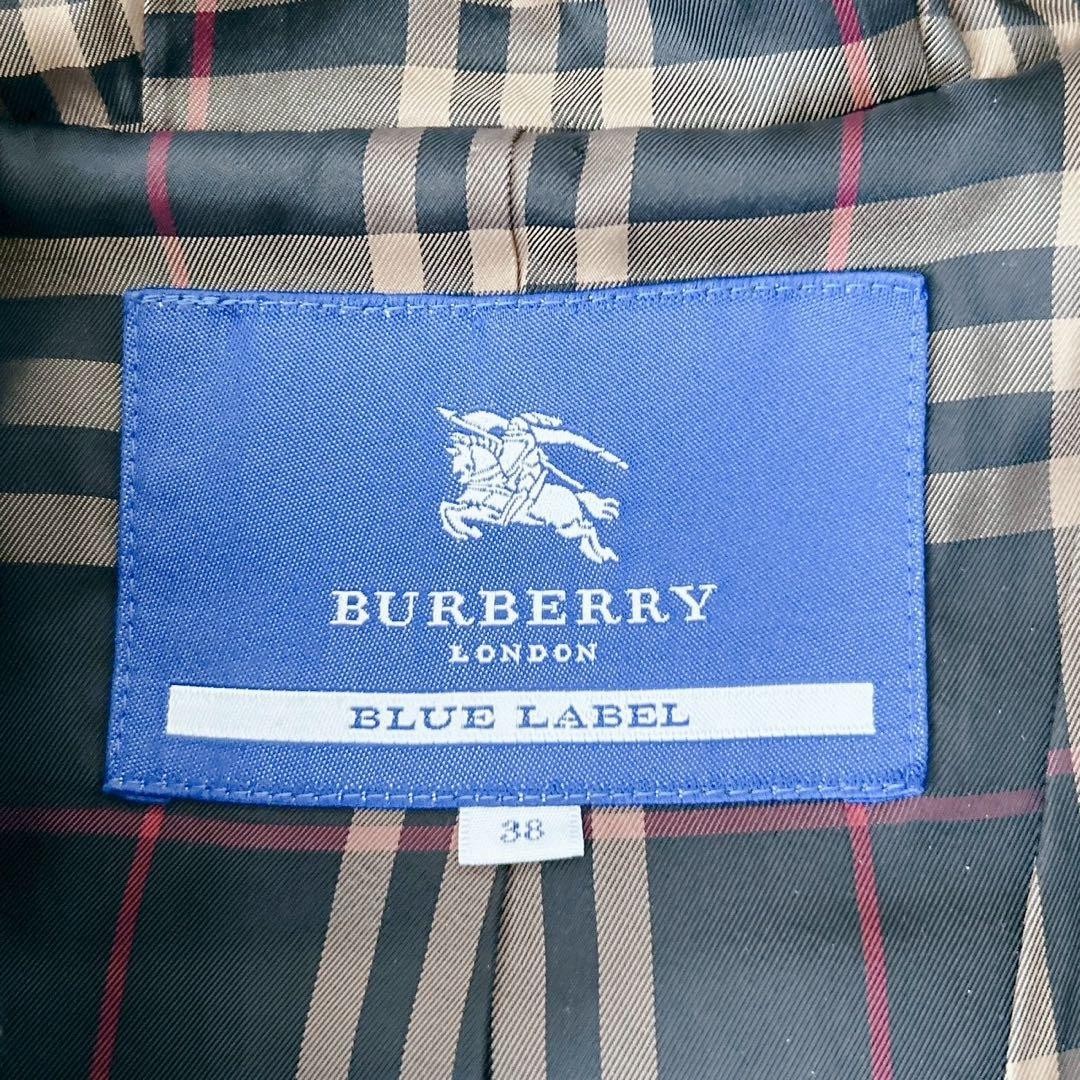BURBERRY BLUE LABEL Nova Check Trench Coat Women Size 38 S Black From Japan thumbnail 14
