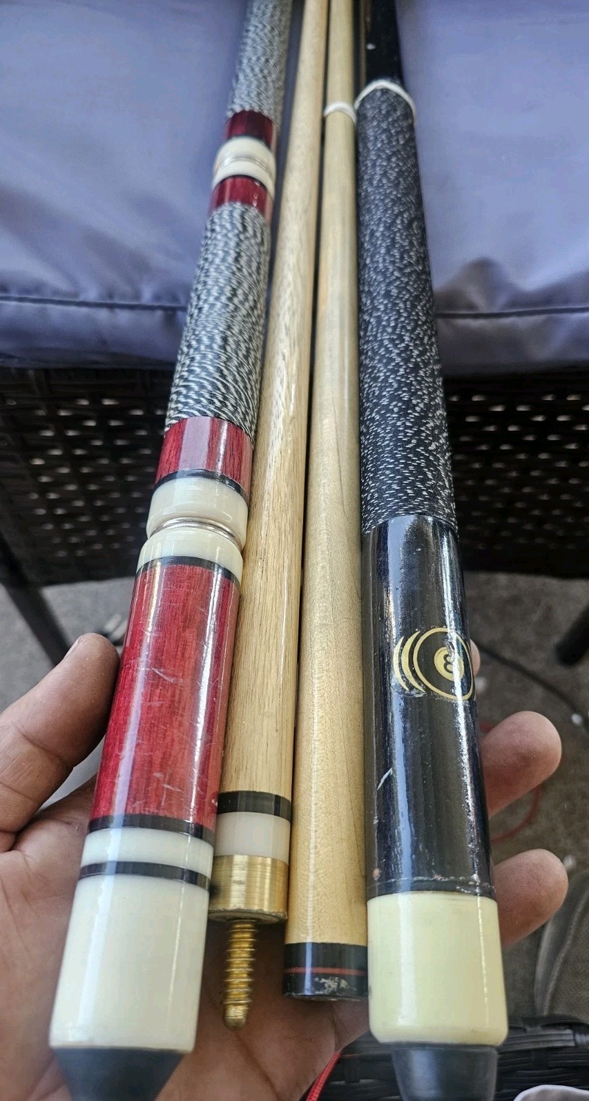 Vintage Pool Cue Sticks Lot Of 2 Wilson 19oz & Sportcraft Competition 19.5 Oz 
