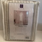 New ListingLush Decor Pr 52”W x 84”L Neutral Farmhouse Pin Stripe Tassel Rod Pocket Panels