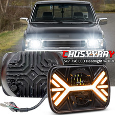 For Nissan D21 Pickup 1986-1994 PAIR 7x6" 5X7" LED Headlights High-Low Beam DOT