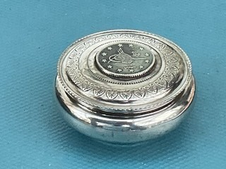 Excellent Vintage 900 Silver Pill Box Middle Eastern? & Probably Made 1970/80’s