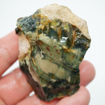 Morrisonite Jasper Rough - Dominant Green with Purple Flecks Trimmer